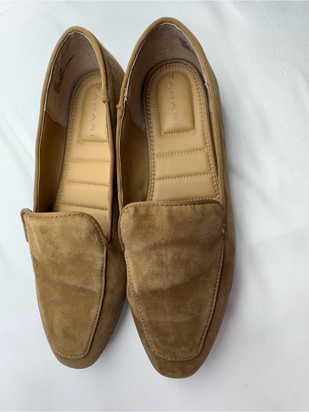 Tahari Women’s Suede Loafers in Tan